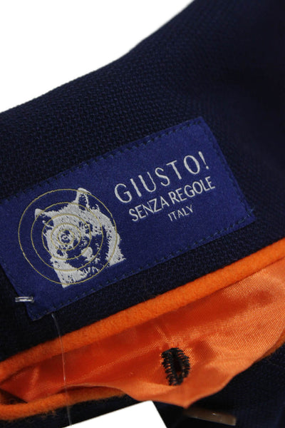 Giusto! Senza Regole Mens Blue Wool Blazer Size 52