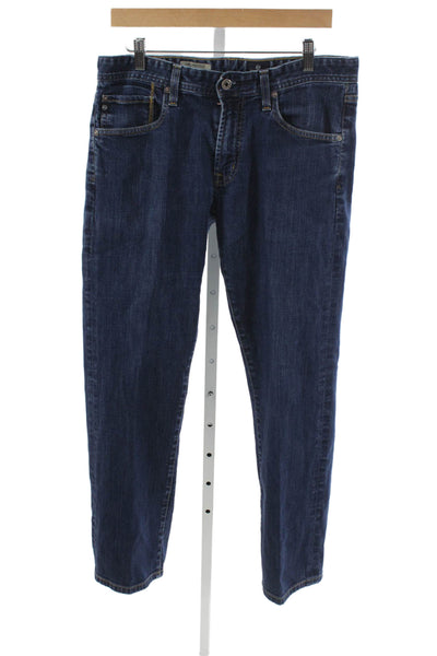 AG Adriano Goldschmied Men Straight Blue Cotton Jeans Size 33