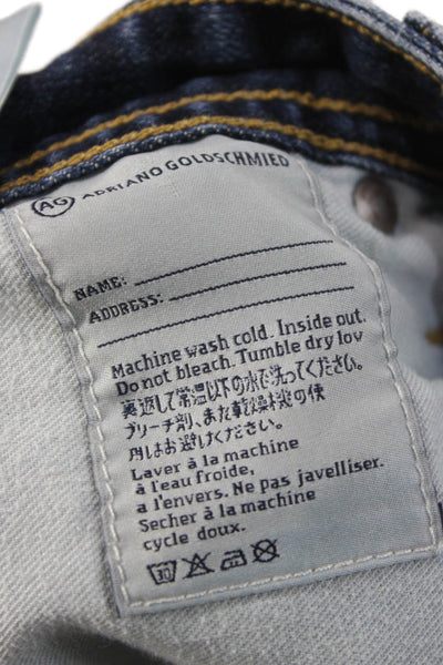 AG Adriano Goldschmied Men Straight Blue Cotton Jeans Size 33