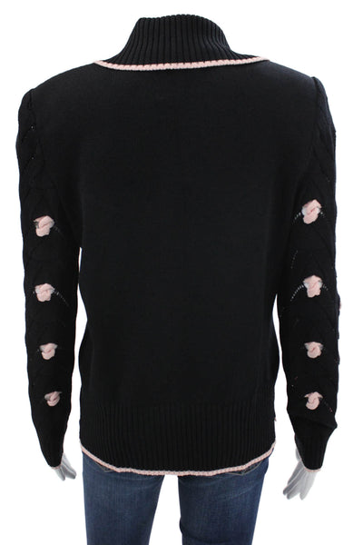 St. John Collection Women Black Knit Pullover Sweater Long Sleeve Size 6