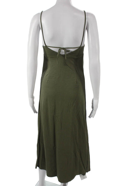 MNG Women Slip Dress Green Sweetheart Viscose Full Length Sleeveless Size 2