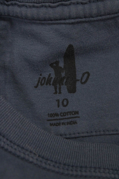 Johnnie-o Childrens Boys Short Sleeves Tee Shirt Blue Cotton Size 10