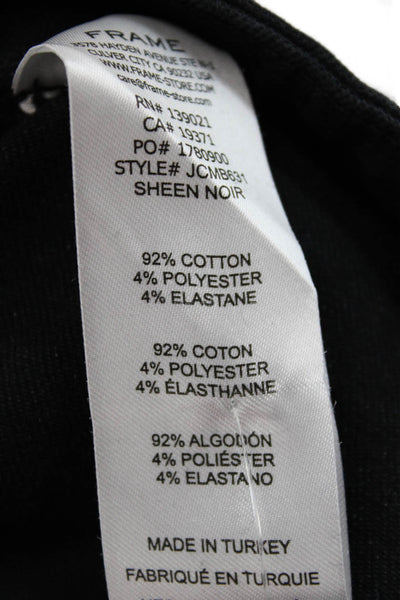 Frame Womens Flared Black Jeans Mid Rise Cotton Blend Size 1