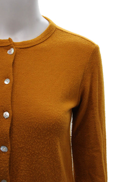 Donni Womens Cardigan Orange Rayon Blend Long Sleeve Round Neck Size S