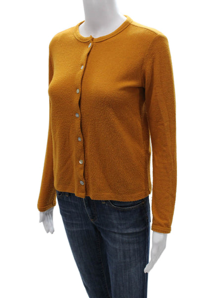 Donni Womens Cardigan Orange Rayon Blend Long Sleeve Round Neck Size S