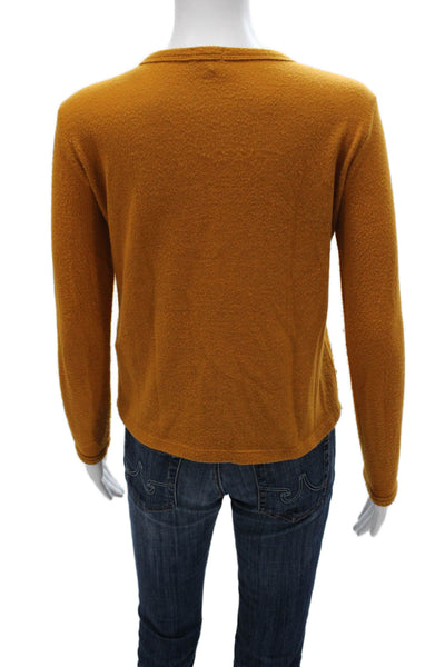 Donni Womens Cardigan Orange Rayon Blend Long Sleeve Round Neck Size S