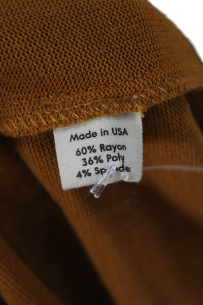 Donni Womens Cardigan Orange Rayon Blend Long Sleeve Round Neck Size S