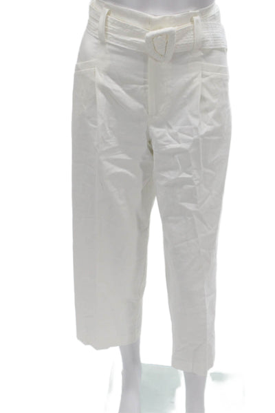 Zara Womens Cropped White Cotton Pants Size XS