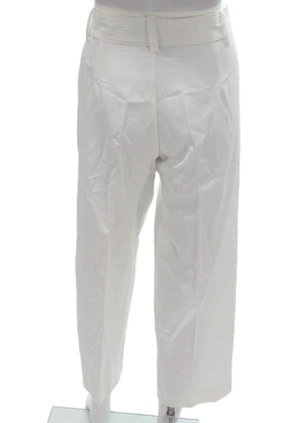 Zara Womens Cropped White Cotton Pants Size XS