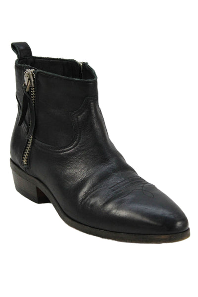 Golden Goose Deluxe Brand Womens Leather Zip Up Ankle Boots Black Size 37.5 7.5