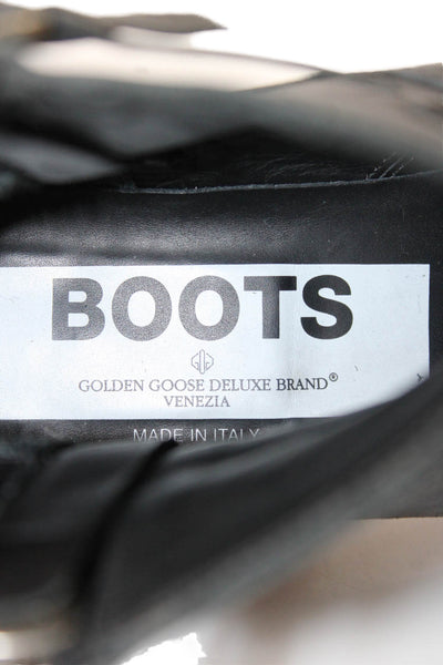 Golden Goose Deluxe Brand Womens Leather Zip Up Ankle Boots Black Size 37.5 7.5