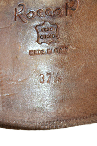 Rocco P. Womens Leather Stretch Inset Ankle Boots Brown Size 37.5 7.5