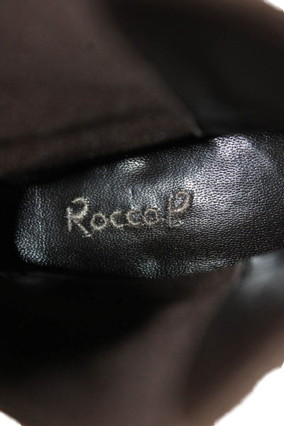 Rocco P. Womens Leather Stretch Inset Ankle Boots Brown Size 37.5 7.5