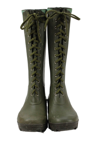 Tretorn Womens Lace Up Knee High Waterproof Boots Green Size 40 10