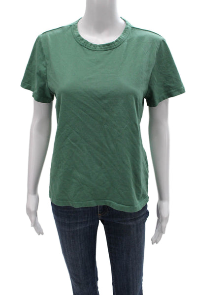 Madewell Womens Basic Green Cotton Crew Neck Short Sleeve T-Shirt Size M