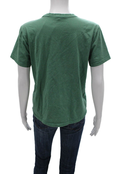Madewell Womens Basic Green Cotton Crew Neck Short Sleeve T-Shirt Size M