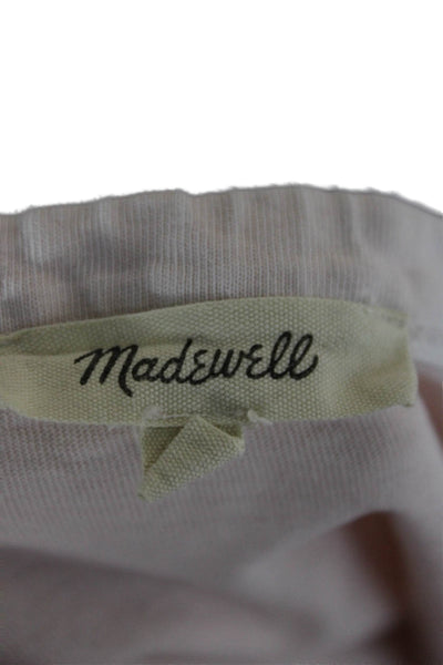 Madewell Women Pink Basic Cotton Crew Neck Short Sleeve T-Shirt Size M