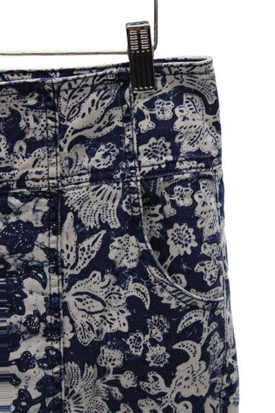 Ulla Johnson Womens Blue Floral High Rise Pants Size 6