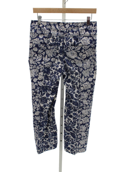 Ulla Johnson Womens Blue Floral High Rise Pants Size 6