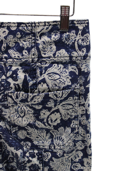 Ulla Johnson Womens Blue Floral High Rise Pants Size 6