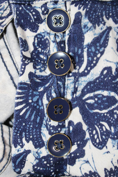 Ulla Johnson Womens Blue Floral High Rise Pants Size 6