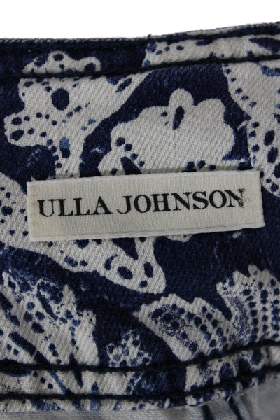 Ulla Johnson Womens Blue Floral High Rise Pants Size 6