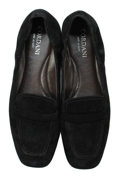 Cordani Womens Suede Square Toe Slide On Loafers Black Size 41 11
