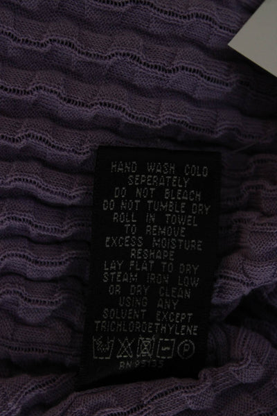 Lafayette 148 New York Women Cardigan Sweater Purple Cotton Collared Size M