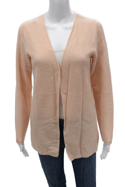Sutton Studio Women Pink Cashmere V-Neck Cardigan Long Sleeve Size PS