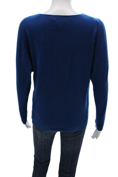 Neiman Marcus Women Cashmere Cowl Neck Pullover Sweater Blue Long Sleeve Size S