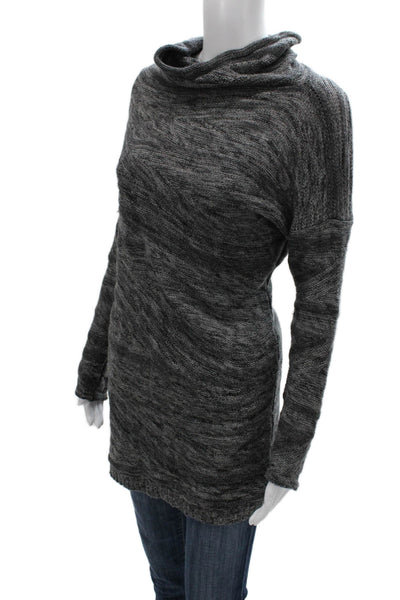 Lafayette 148 New York Womens Wool Blend Cowl Neck Tunic Sweater Gray Size S