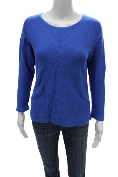 Lafayette 148 New York Womens Pullover Cotton Blue Long Sleeve Size 0P