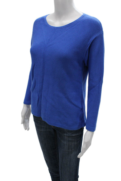 Lafayette 148 New York Womens Pullover Cotton Blue Long Sleeve Size 0P