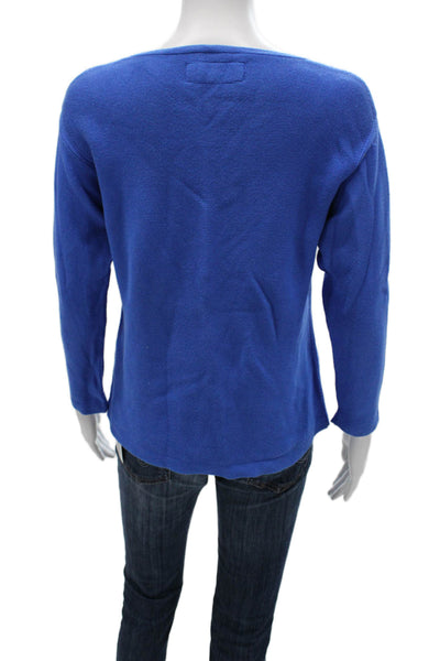 Lafayette 148 New York Womens Pullover Cotton Blue Long Sleeve Size 0P