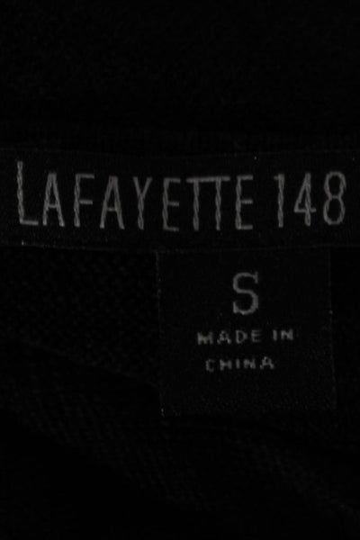Lafayette 148 New York Women Black Linen Blend V-Neck Pullover Sweater Size S