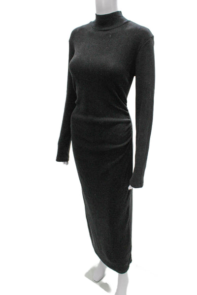 Zara Womens Sweater Dress Gray Mock Neck Long Sleeve Polyester Size L