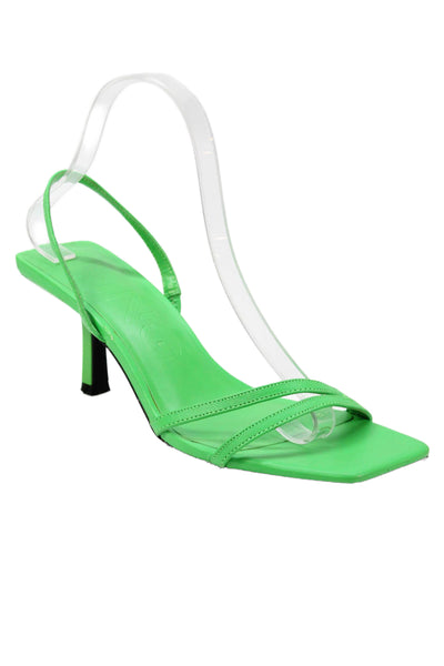 MNG Womens Strappy Slingback Sandals Heels Green Size 38 8