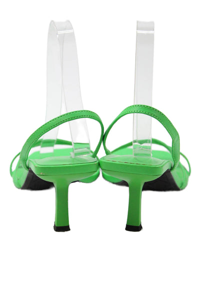 MNG Womens Strappy Slingback Sandals Heels Green Size 38 8