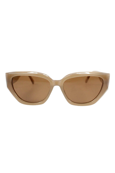 Sojos Womens Solid Cat Eye Sunglasses Beige Size 56-16 140