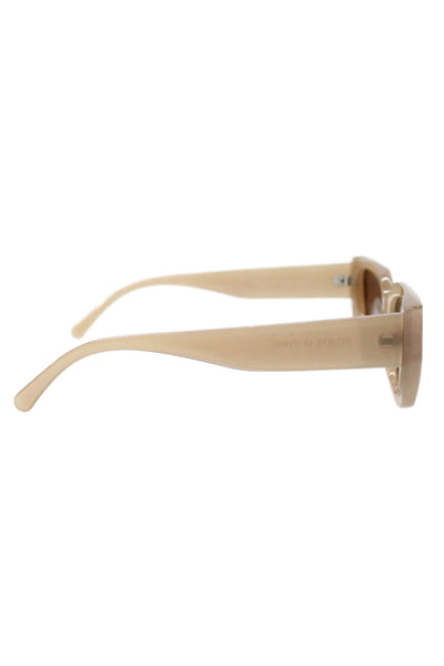 Sojos Womens Solid Cat Eye Sunglasses Beige Size 56-16 140