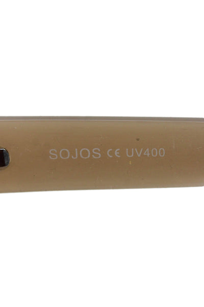 Sojos Womens Solid Cat Eye Sunglasses Beige Size 56-16 140