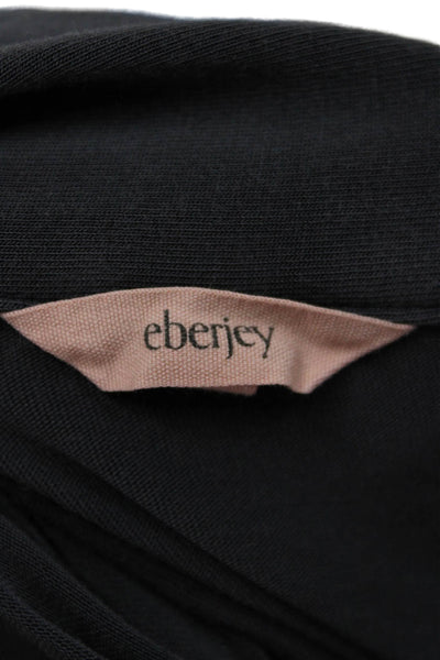 Eberjey Womens Long Sleeves Button Down Pajama Shirt Grey Size Medium