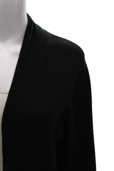Kinross Cashmere Women Black V-Neck Cardigan 100% Cashmere Long Sleeve Size L