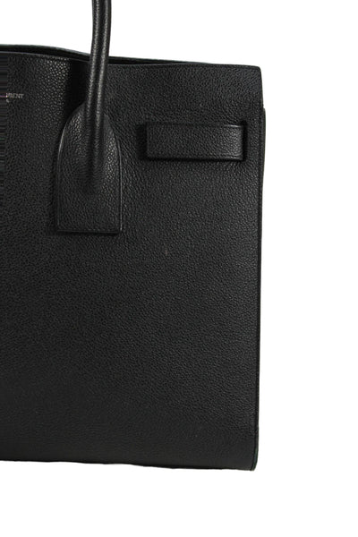 Saint Laurent Womens Leather Sac De Jour Tote Shoulder Handbag Black