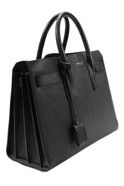 Saint Laurent Womens Leather Sac De Jour Tote Shoulder Handbag Black
