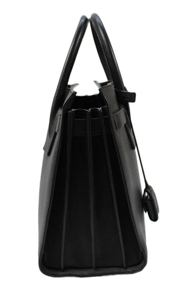 Saint Laurent Womens Leather Sac De Jour Tote Shoulder Handbag Black