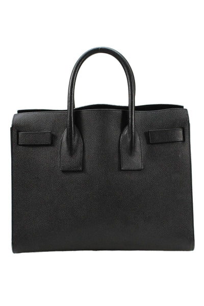 Saint Laurent Womens Leather Sac De Jour Tote Shoulder Handbag Black