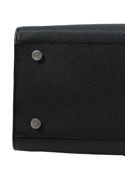 Saint Laurent Womens Leather Sac De Jour Tote Shoulder Handbag Black