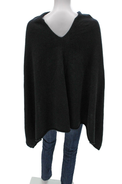 Saks Fifth Avenue Women Cape Cashmere Sweater Black Long Sleeve Size XS