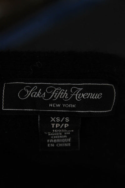 Saks Fifth Avenue Women Cape Cashmere Sweater Black Long Sleeve Size XS